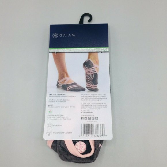 GAIAM Yoga-Barre Socks OSFM All Grip No Slip - Picture 3 of 3